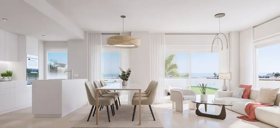 Apartamento luminoso con cocina y comedor